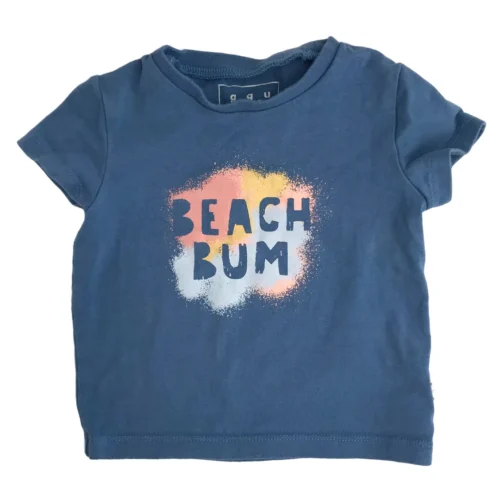 Chandail manche courte bleu Beach Bum - Gagou Bio 6M